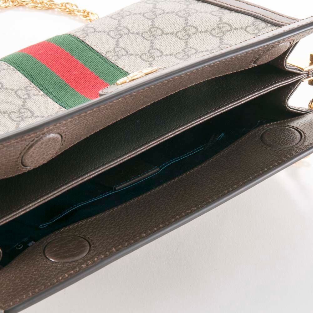 Gucci GG Supreme Chain Shoulder Bag OPHIDIA SM Beige - Picture 9 of 9